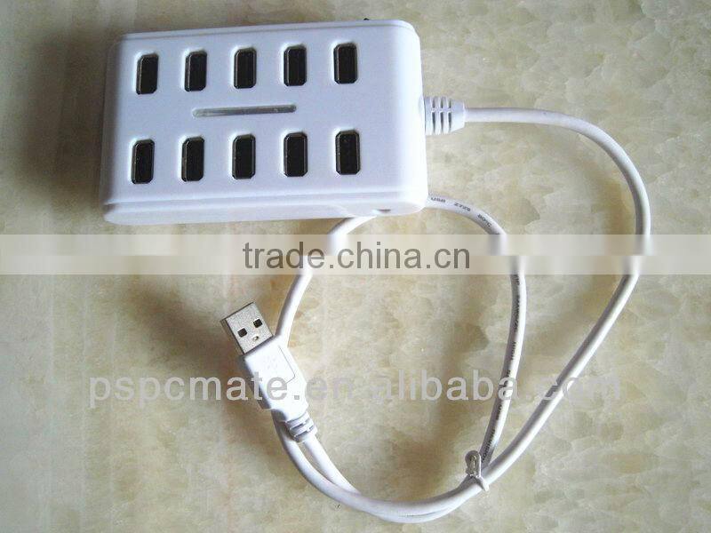 RIXES 10 Ports High Performance USB 2.0 HUB Plug and Play