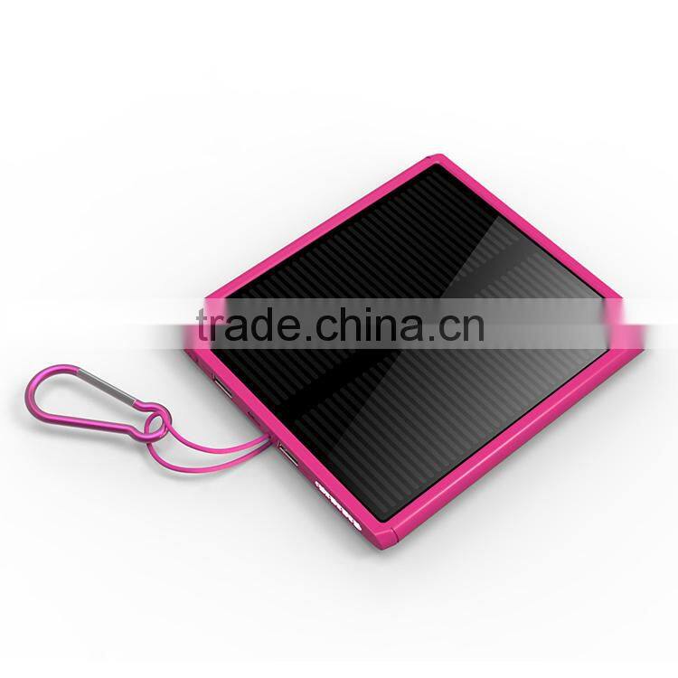 Newest fashion portable design solar phone charger power bank 12000mah especialy for outdoor and travel