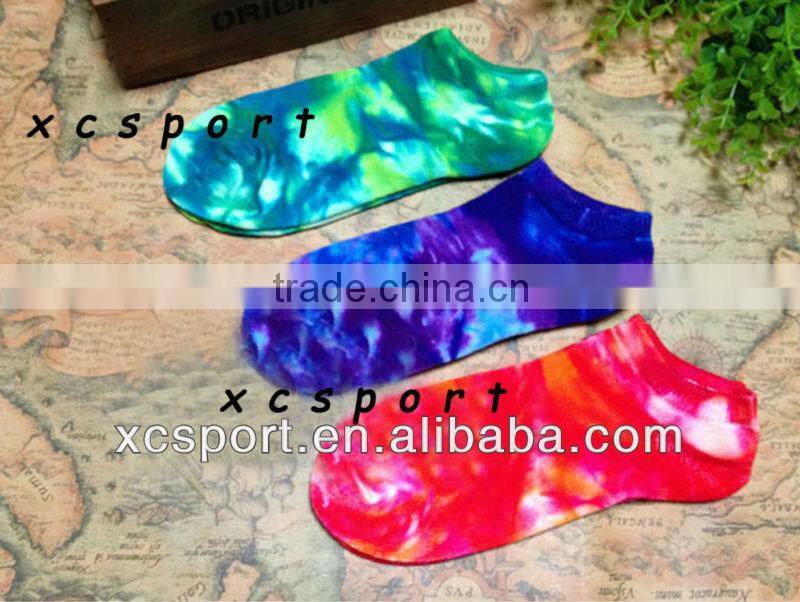Tie dye retro street style fashion tide couples socks cotton socks