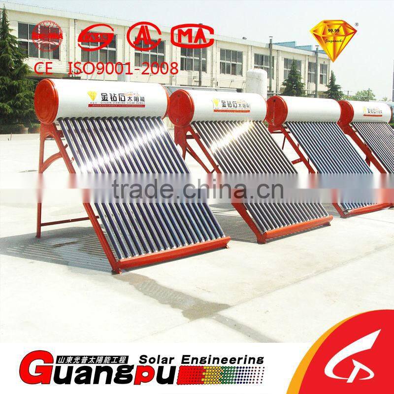 compact non-pressurized solar water heater with 58x1800mm solar heat tubes