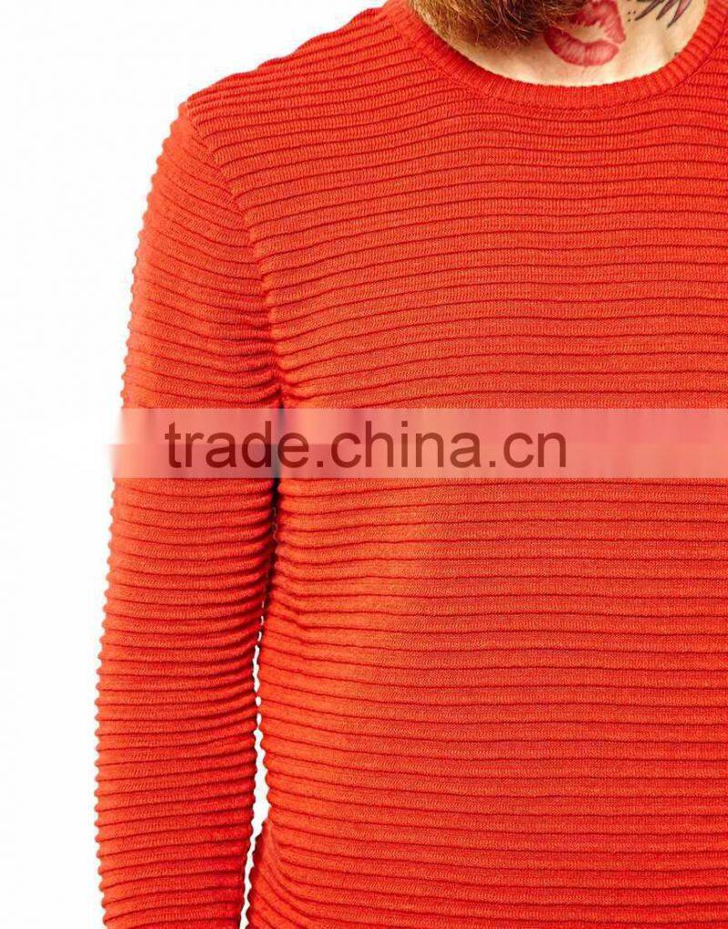 Man's soft ribbed knit Crew neck Jumper Sweater