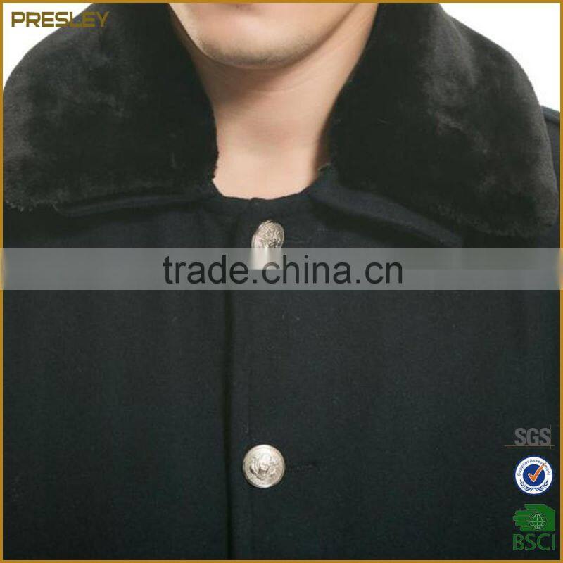 custom warm high-end hotel winter security guard uniform etiquette reception overcoat