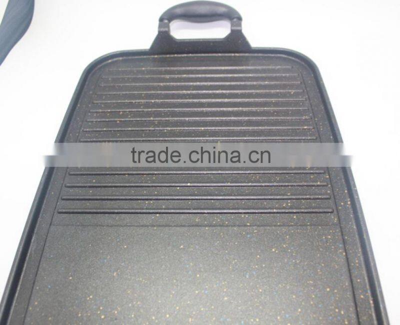 Die cast aluminium non stick flat grill pan
