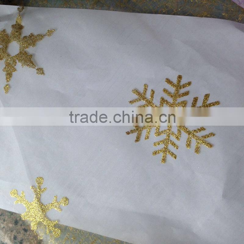 Christmas Fabric - Holiday Accents Navy Blue Snowflake Toss Metallic