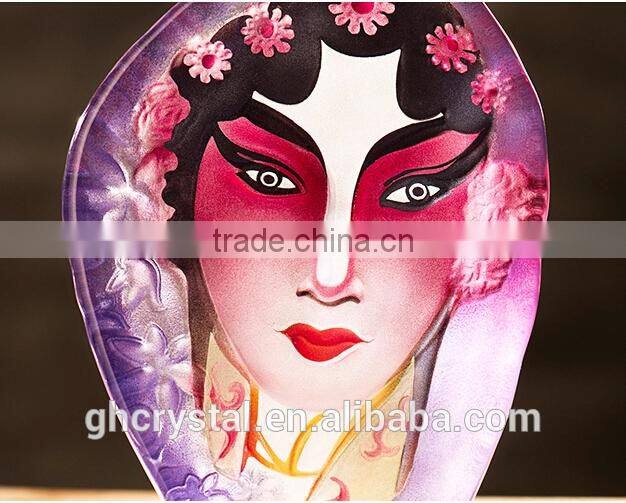 China's Peking Opera mask crystal ice engraving