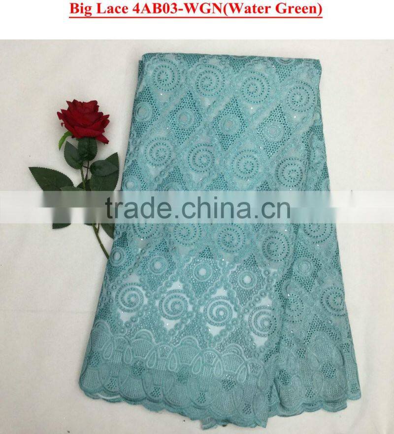 4colors elegant African voile laces fabric big lace fabric in stock