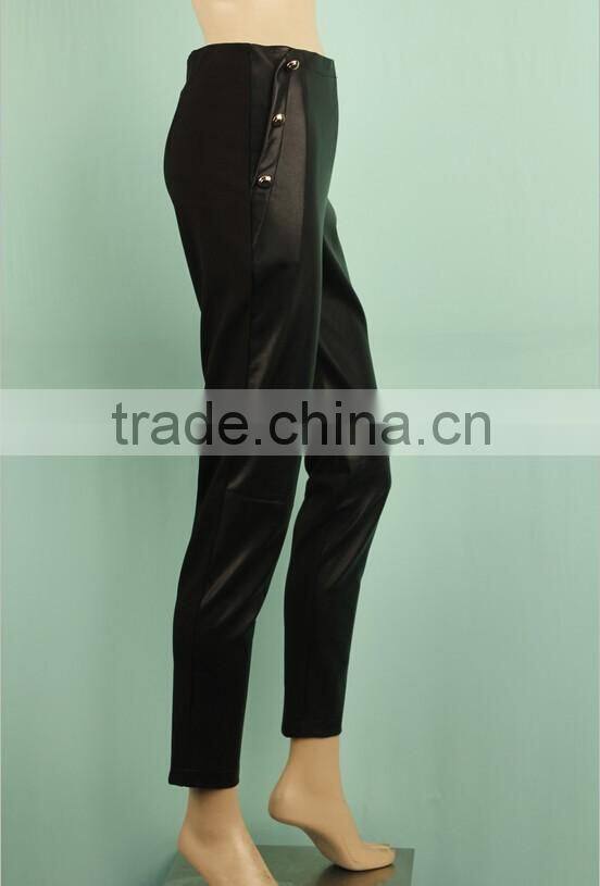 2016 fashion Cheap plus size glossy PU leather tight women leather pant