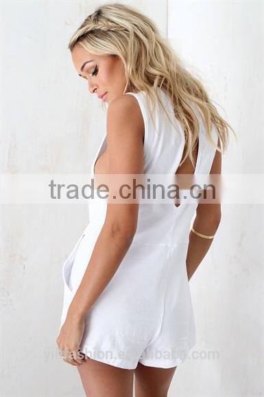 2015 Montpellier White Onesie jumpsuit shorts adult short jumpsuit