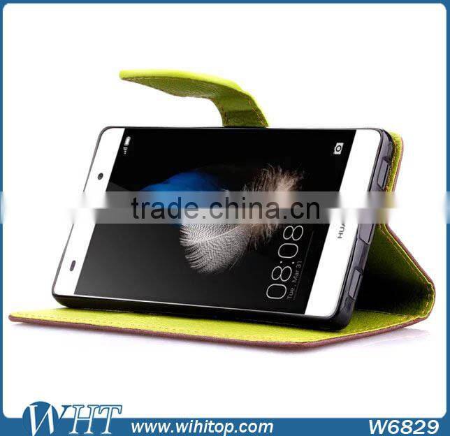 Luxury Wallet Leather Case for Huawei P8 Lite, Smartphone Accessory New Product