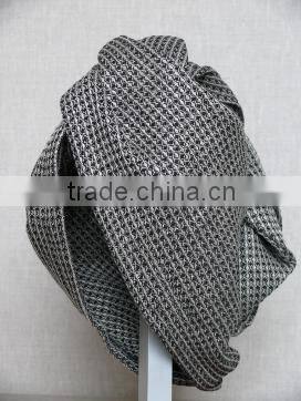 Waffle natural/black linen cotton fabric