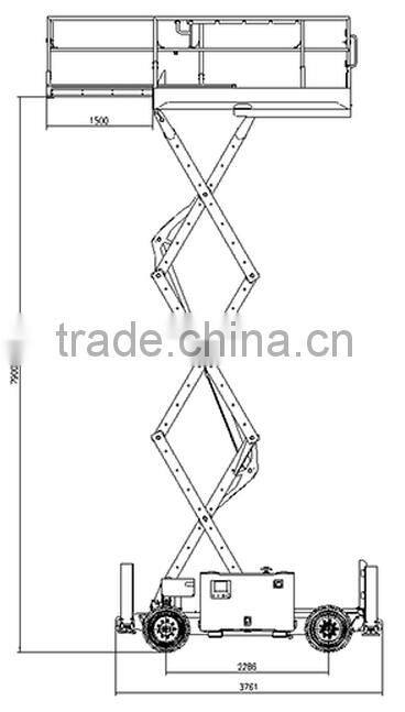 Cleaning building equipment working at 10m height platform,aerial work platform,self-propelled hydraulic platform