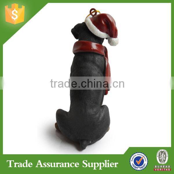 China Factory ODM/OEM Resin Rottweiler Dog Christmas Ornaments