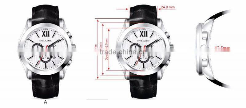 2016 24 mm Genuine leather Miyota OS20 Sport Watch