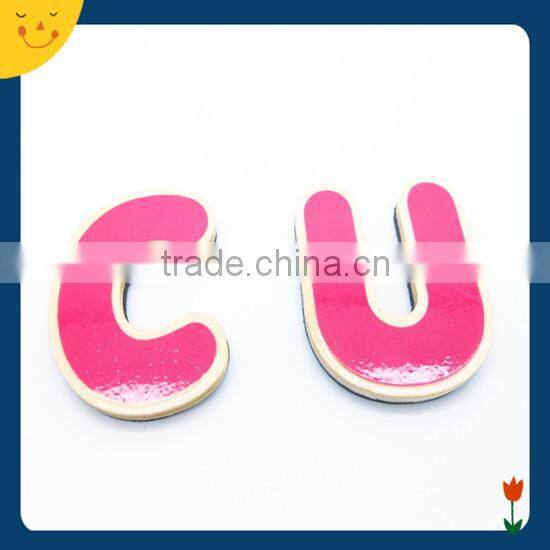 Cute design color wooden alphabet nice fridge magnet