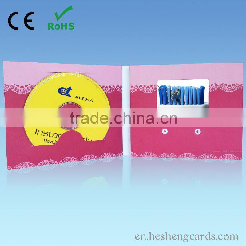 3 inch digital video greeting cards,point of sale video player,wedding invitation card