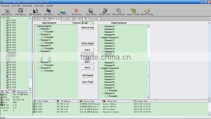 4 Channel RF Modulator/IP MUX Scrambler QAM Modulator