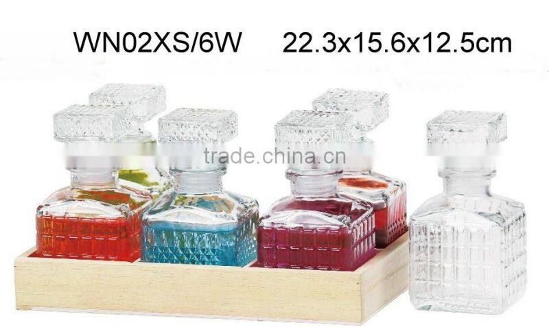 280ML square glass jar with wooden box (CCP524B/6W)