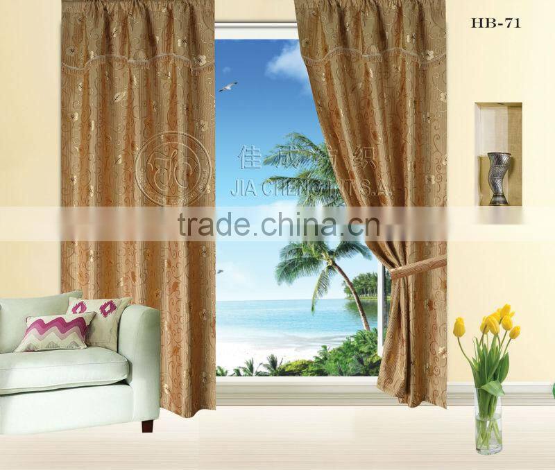 HB-71 15 years top-rated golden seller newest 100% polyester jacquard finished curtain