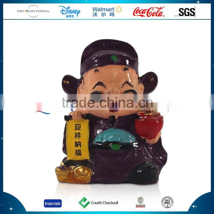 2016 Handmade Resin Chinese God Statue of Wealth,Lovely Resin God Figurine