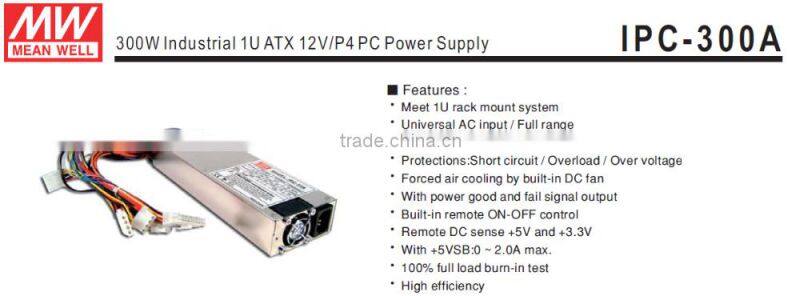 UL approved meanwell ipc-300a 1U ATX P4 300w industrial power supply