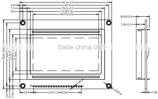 5V graphic type 128x64 display