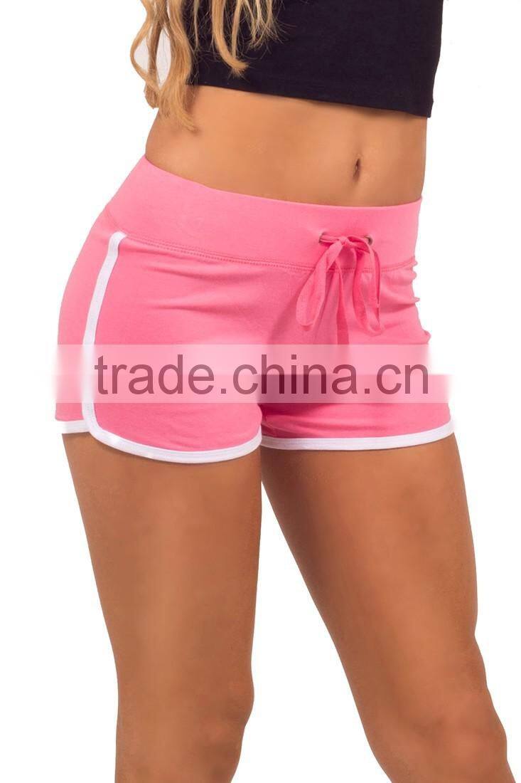 nylon/spandex womens active shorts