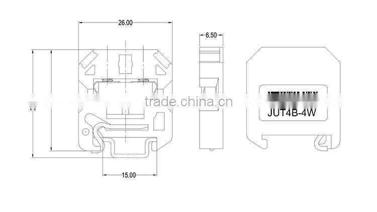 UTL High Demand Export Products 0.5-6mm Base Type Fiber Optic Mini Wiring Din Rail Screw Terminal Block 20-8AWG