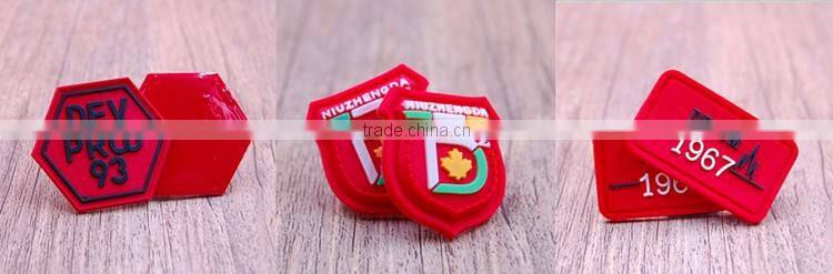 Custom blue embossed clear color sleeve silicone label