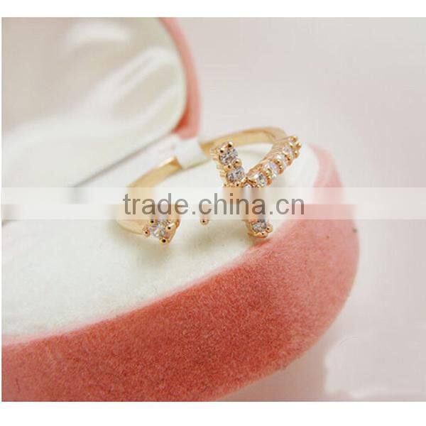 cross diamonds korea simple design finger rings