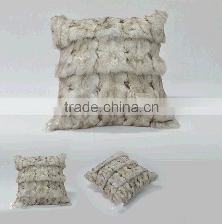 Fashion Custom Size Genuine Fox Fur Cushion Home Textiles Real Fur Pillow Warm