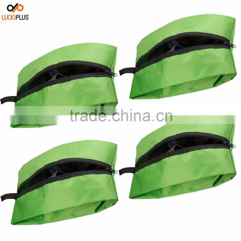 Luckiplus Portable Waterproof Nylon Travel Shoe Bags Black