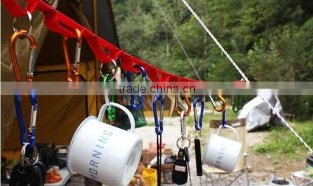 Tent lanyard with Carabiner hang tableware