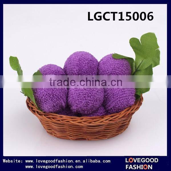 Basket with Aplle Pear Grape Strawberry Fruit Shape Twols 100% Ctoon Gift Souvenir Towel