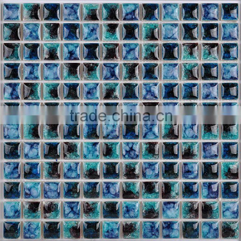 New Design Flower Ice Crack Mix Color Ceramic Mosaic Tile