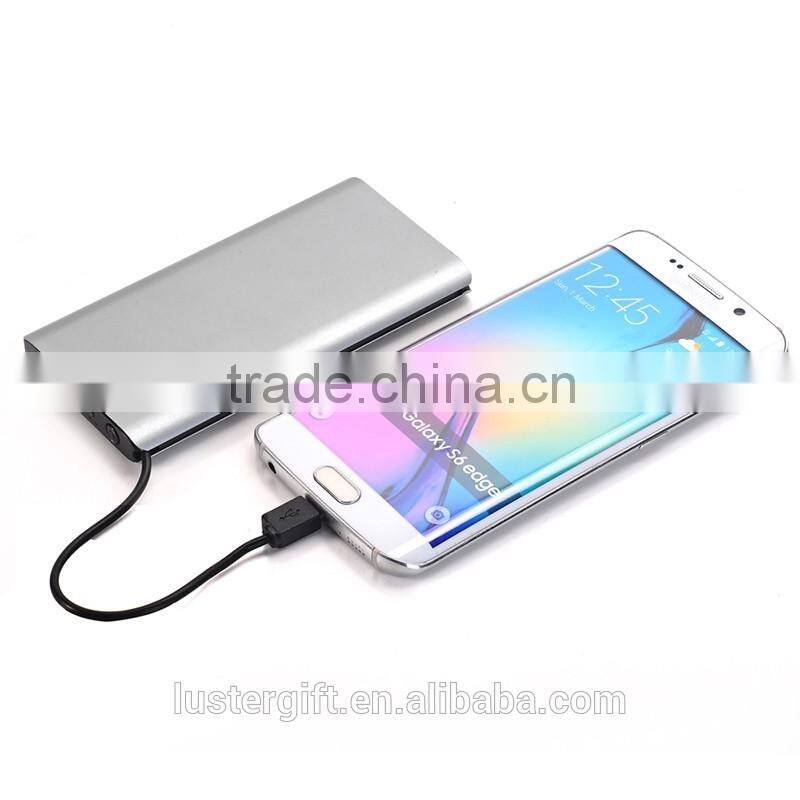 2016 New Metal Ultrathin Power Bank Wallet Sized Credit Card Portable External Battery Pack