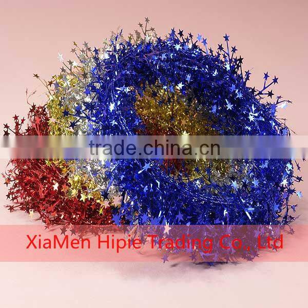 Handmade Glittering Star Tinsel Wire Garland Christmas Xmas Decoration