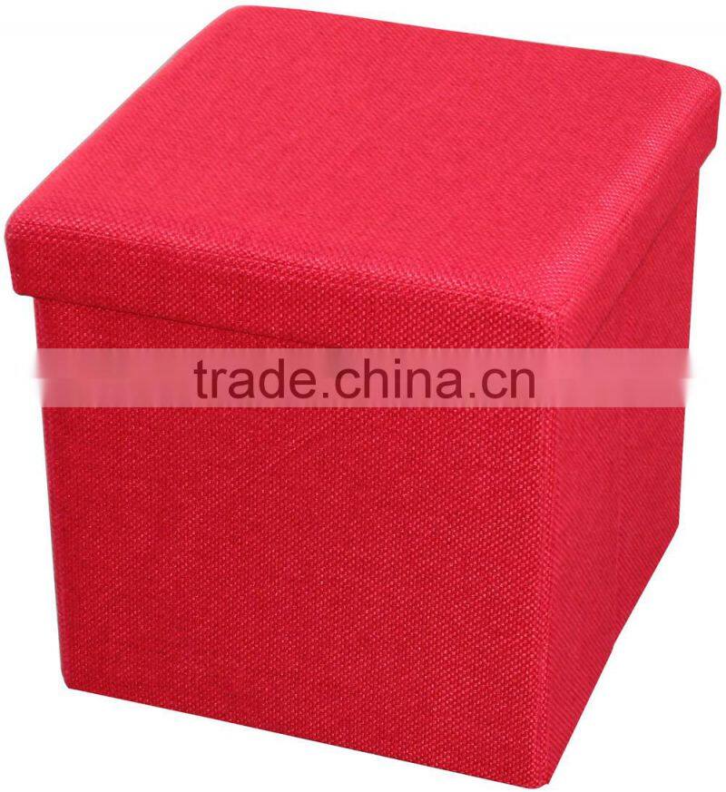 Bedroom Furniture! Imitation linen red folding storage stool