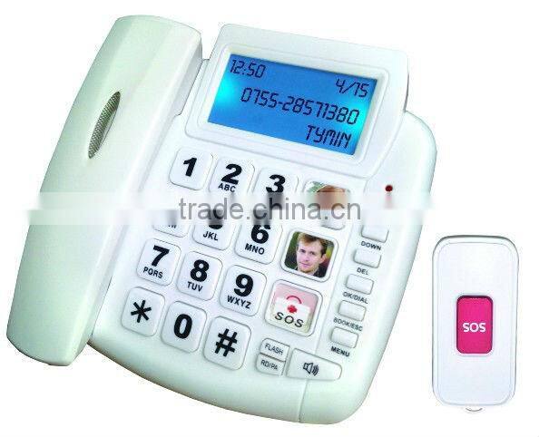 High Quality Remote control emergency SLandline Alarm for Home SafeV Emergency SOS Button Phone