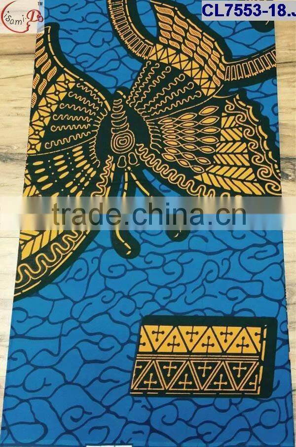 CL7553(13-18) 2016 new hot sell Jacquard style Real java wax african wax holland print fabric