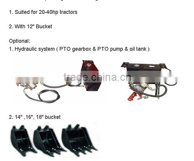 Changzhou farmer-helper CE farm 3 point backhoe attachment tractor 3 point backhoe attachment garden 3 point backhoe attachment