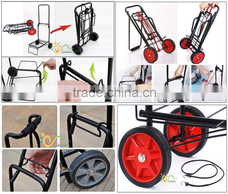 2015 metal moveable folding packing trolley,portable pull trolley cart/luggage cart