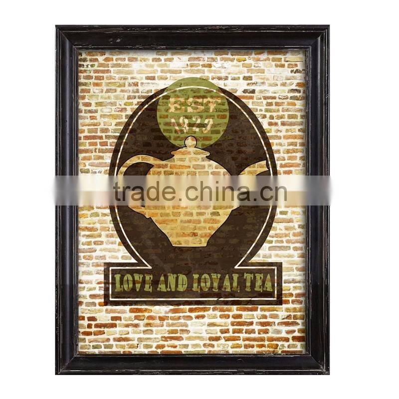 Retro Wooden Framed Home Decoration Wall pringting
