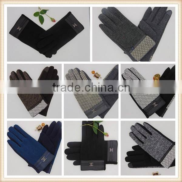 Men Plain Style Micro Velvet Cycling Hand Gloves