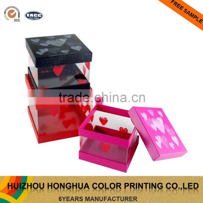 Gift Box Manufacturer Cardboard Storage Box Packaging Box with PVC Window for Valentine's Day