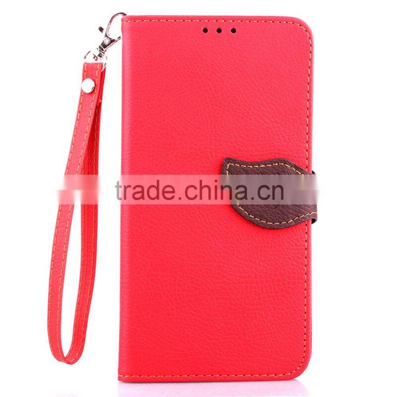Original Leaf Buckle PU Leather Flip Wallet Stand Cover Case for Motorola Moto G3 with Lanyard