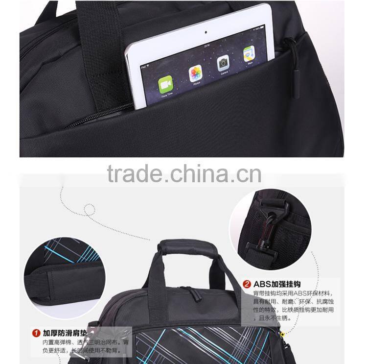 Hot quality fashion black 600d nylon charlie football sport bag