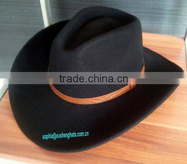 Fashion Wool Felt Black Western Cowboy Hat/Men Winter Hat