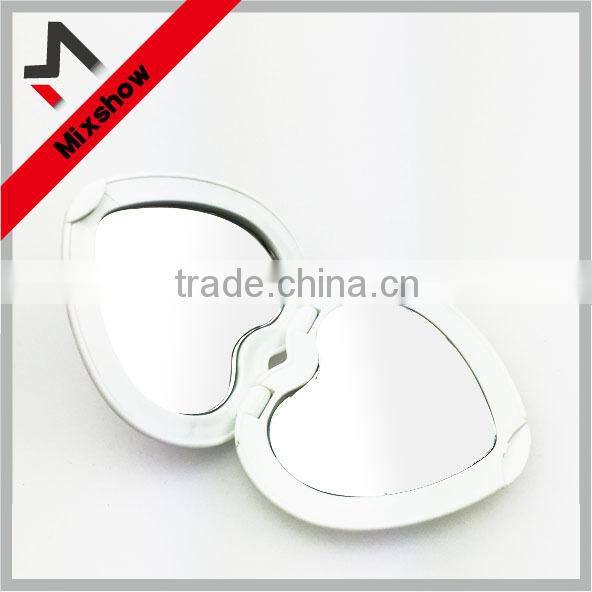 Plastic double sides heart shape craft mirror for promotion gifts