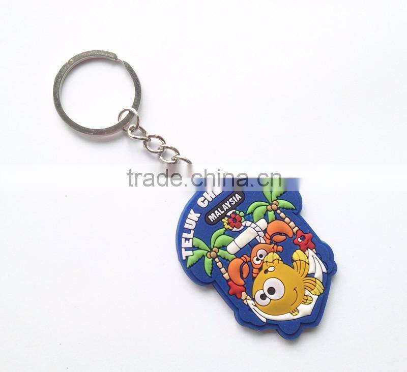 Wholesale Letter Printing Funny Soft Rubber Key chain Metal Animal Key ring Manufacture