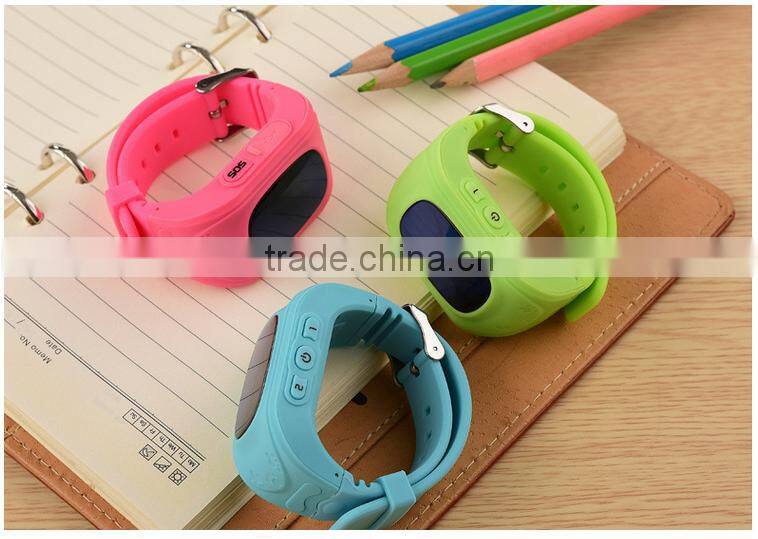 New products for 2016 waterproof wrist watch gps tracking device for kids Q50 with two way communication